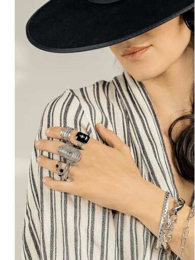 Stainless steel ring BRAIDED BALLS