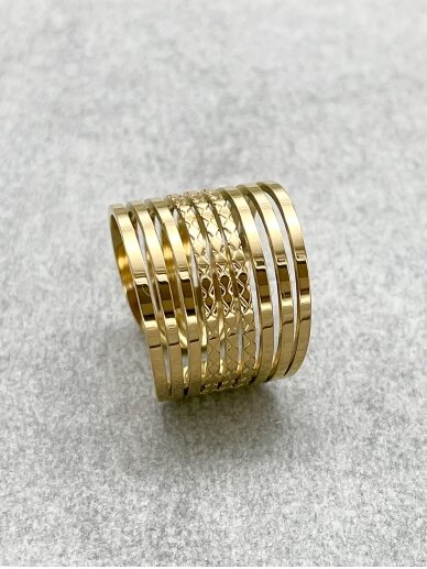 Žiedas iš plieno GOLDEN TEMPLE 1